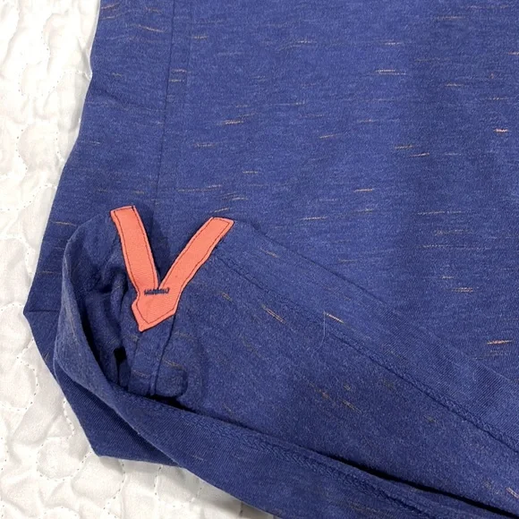 Nike dri fit v neck heathered blue shirt sleeve t shirt XL casual orange accents - Picture 4 of 6